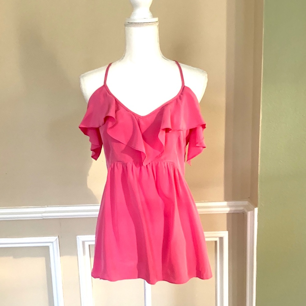 ALICE & TRIXIE Pink Ruffle Halter Top